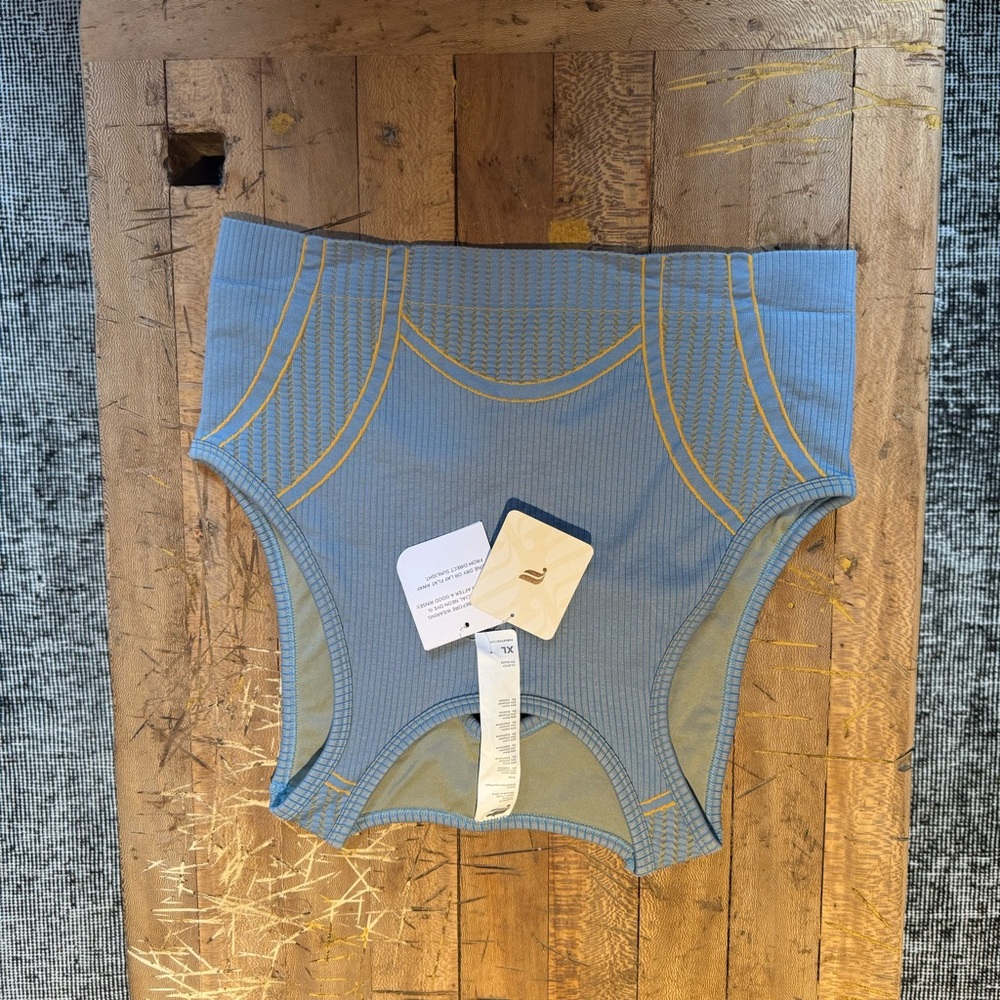 Fabletics Blue Athletic Bottoms with Contrast Stitching